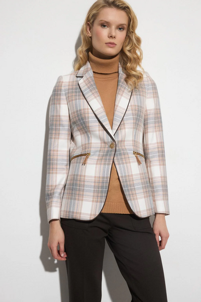 Tinta & Bariloche Lacipo Plaid Wool Blend Blazer - Camel