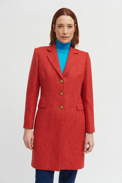 Tinta & Bariloche Sacre Four Button Wool Herringbone Blazer - Brick Red