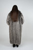 Image of Tosato Feathered Fox Fur Coat with Adjustable Side Slits - Natural Silver
