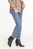 Image of Tru Luxe Wide Leg Embroidered Jean - Medium Indigo