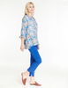 Image of Tru Luxe Fray Hem Slit Detail Pull On Stretch Cotton Crop Jean - Dark Blue