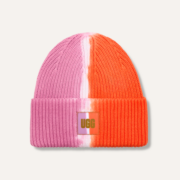 UGG® Dip Dye Rib Knit Beanie - Orange Soda