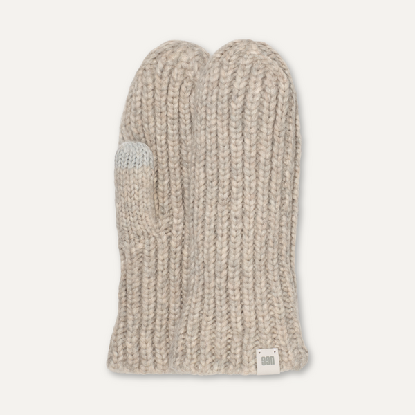 UGG® Chunky Rib Knit Mitten - Light Grey