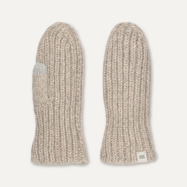 UGG® Chunky Rib Knit Mitten - Light Grey