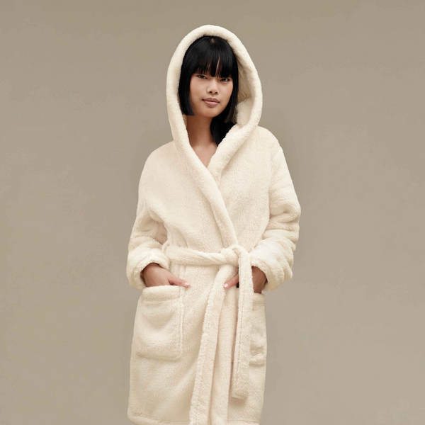 UGG Aarti Hooded Fleece Robe - Cream