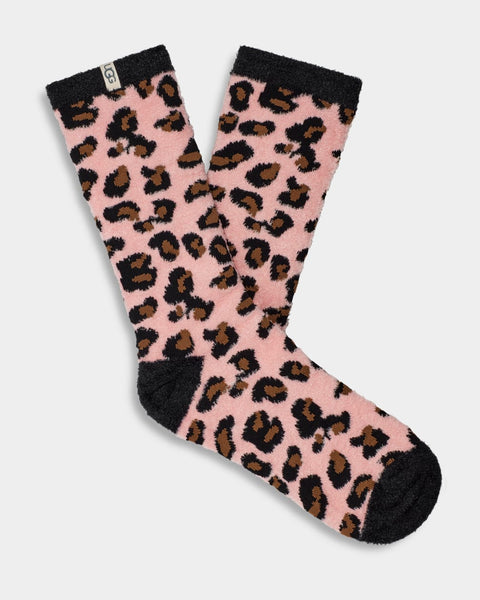 UGG® Leslie Print Crew Sock - Soft Kiss Leopard