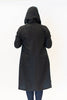 Image of UbU Reversible Hooded Button Front Parisian Raincoat - Black Pearl/Black