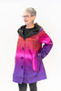 Image of UbU Reversible Hooded Button Front Parisian Raincoat - Purple Ombre/Black