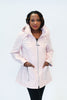 Image of UbU Zip Front Contrast Trim Slicker Raincoat with Hidden Hood - Blush