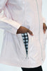 Image of UbU Zip Front Contrast Trim Slicker Raincoat with Hidden Hood - Blush
