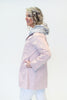 Image of UbU Reversible Zip Front Hooded Parisian Raincoat - Grey White Dot/Blush
