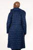 Image of UbU Reversible Quilted 3/4 Length Coat - Navy/Weather the Storm