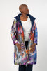 Image of UbU Reversible Quilted 3/4 Length Coat - Navy/Weather the Storm