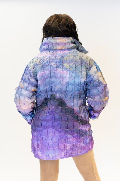 UbU Reversible Quilted Car Coat with Concealed Hood - Wind Tetris/Coastal Dream *Take an EXTRA 25% Off*