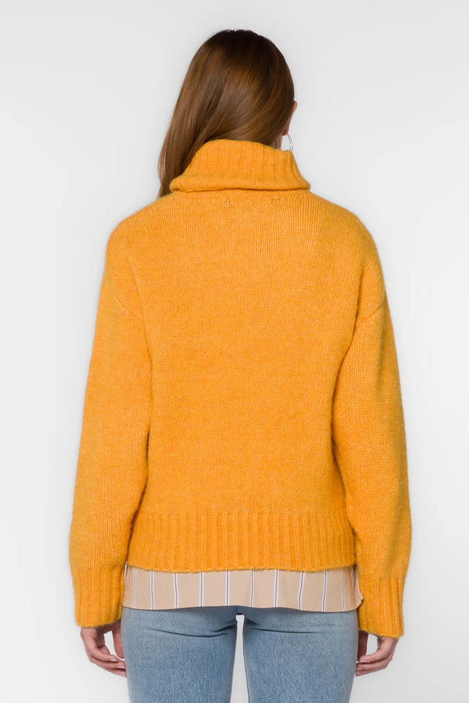 Velvet Heart Tillie Turtleneck Drop Shoulder Sweater - Marled Orange