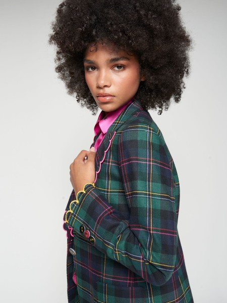 Vilagallo Hillary Tartan Blazer - Multi