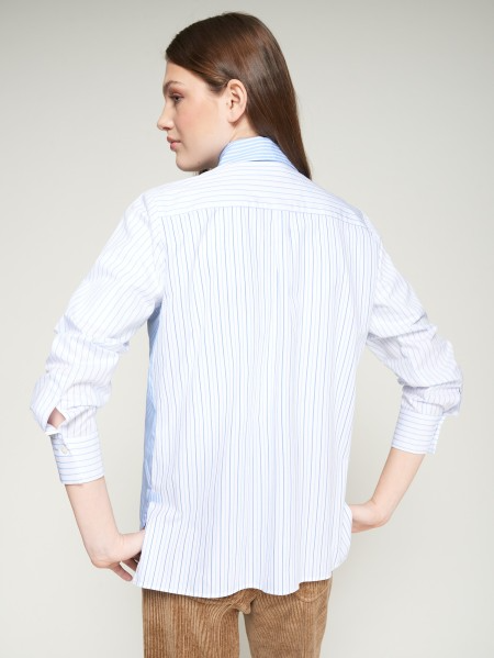 Vilagallo Isa Stripe Embroidered Shirt - White