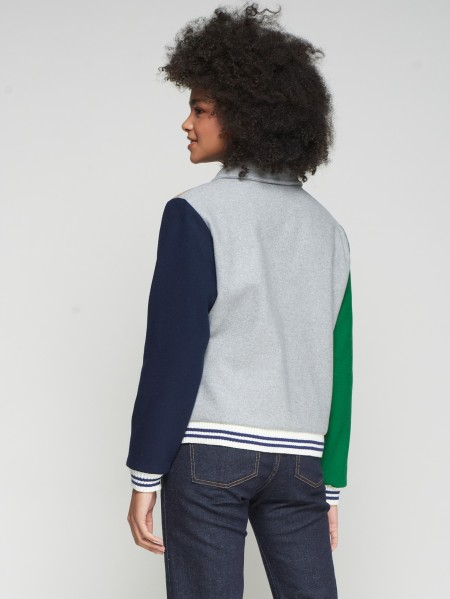 Vilagallo Embroidered Wool Bomber Jacket - Multi