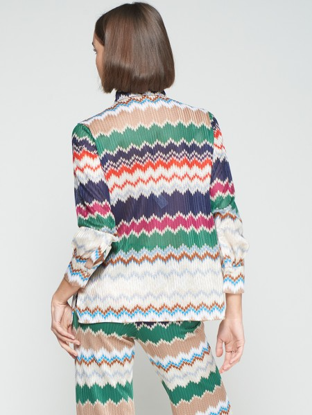 Vilagallo Mariela Chevron Jacquard Shirt - Multi