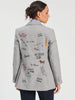 Image of Vilagallo Dos Aberturas Embroidered Blazer - Grey