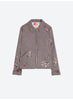 Image of Vilagallo Selena Embroidered Jacket - Brown Houndstooth