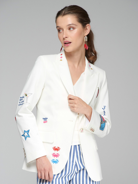 Vilagallo Heather Blazer - White