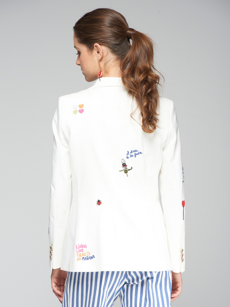 Vilagallo Heather Blazer - White