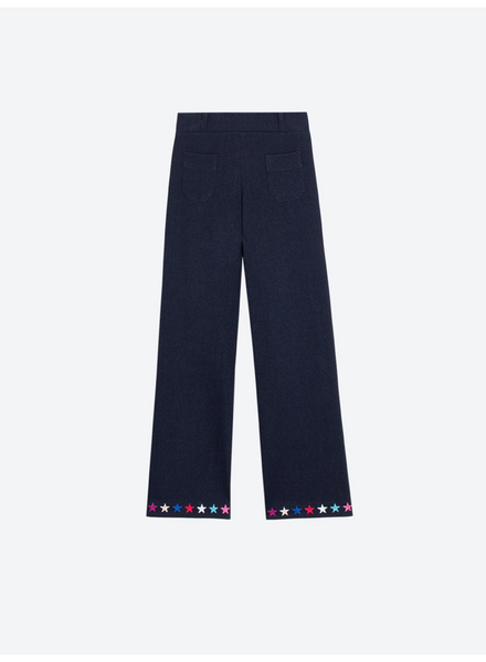 Vilagallo Mila Star Embroidery Denim Pant - Navy