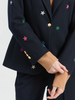 Image of Vilagallo Heather Star Embroidery Denim Blazer - Navy