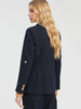 Image of Vilagallo Heather Star Embroidery Denim Blazer - Navy