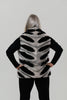 Image of Volare Chinchilla-Dyed Chevron Rex Rabbit Fur Vest - Black/White