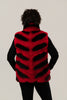 Image of Volare Chinchilla-Dyed Chevron Rex Rabbit Fur Vest - Red/Black