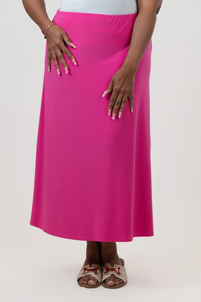 YNot A-Line Pull-On Maxi Skirt - Azalea Pink