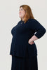 Image of YNot Round Neck 3/4 Sleeve Tunic Top - Navy
