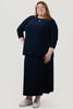 Image of YNot Round Neck 3/4 Sleeve Tunic Top - Navy