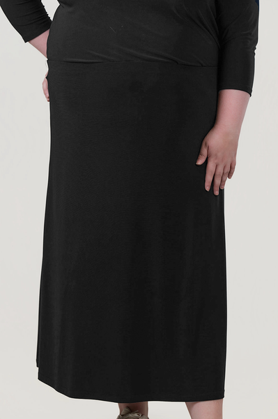 YNot A-Line Pull-On Maxi Skirt - Black