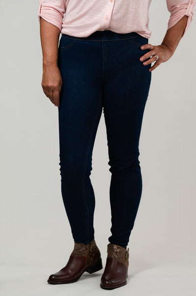 Zac & Rachel Ultra-Stretch Pull On Jegging - Dark Wash