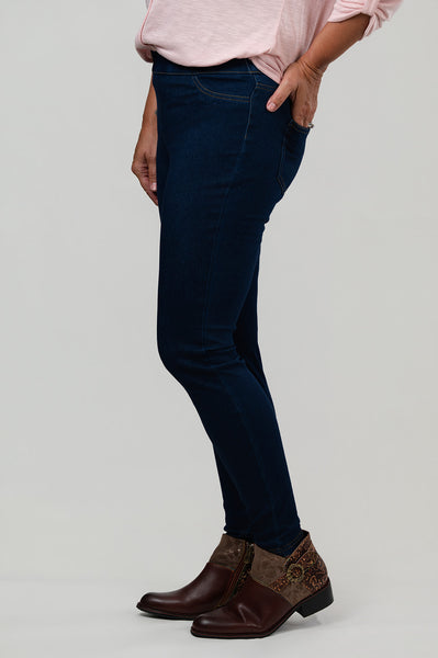 Zac & Rachel Ultra-Stretch Pull On Jegging - Dark Wash