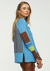 Image of Zaket & Plover Checkered Funnel Neck Merino Wool Blend Sweater - Galactic