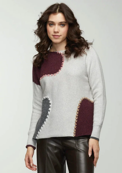 Zaket & Plover Patchwork Merino Wool Blend Sweater - Marl