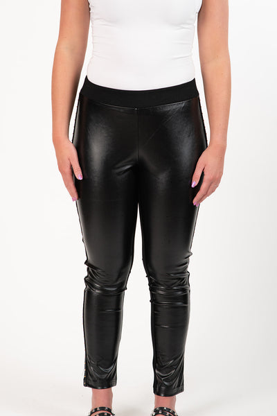 Berek Soft & Sassy Studded Vegan Leather Legging - Black