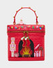 Image of Betsey Johnson Cozy Up Light-Up Fireplace Bag - Red
