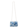 Image of Betsey Johnson Faux Pearl Trim Bow Crossbody Bag - Blue Toile