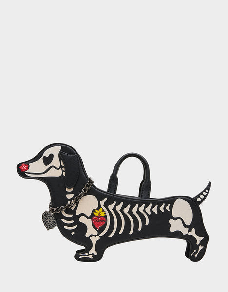 Betsey Johnson Weenie & The Beast Crossbody Bag - Black/White