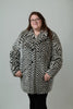 Image of Ellen Tracy Plus Size Chevron Faux Fur Coat - Camel