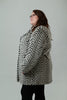 Image of Ellen Tracy Plus Size Chevron Faux Fur Coat - Camel