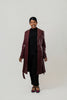 Image of Ellen Tracy Vegan Leather Trench Coat - Wine