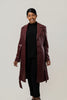 Image of Ellen Tracy Vegan Leather Trench Coat - Wine