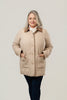 Image of Ellen Tracy Quilted Barn Jacket Coat - Camel