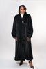 Image of Rippe's Furs Plus Size Full Length Shawl Collar Mink Fur Coat - Black